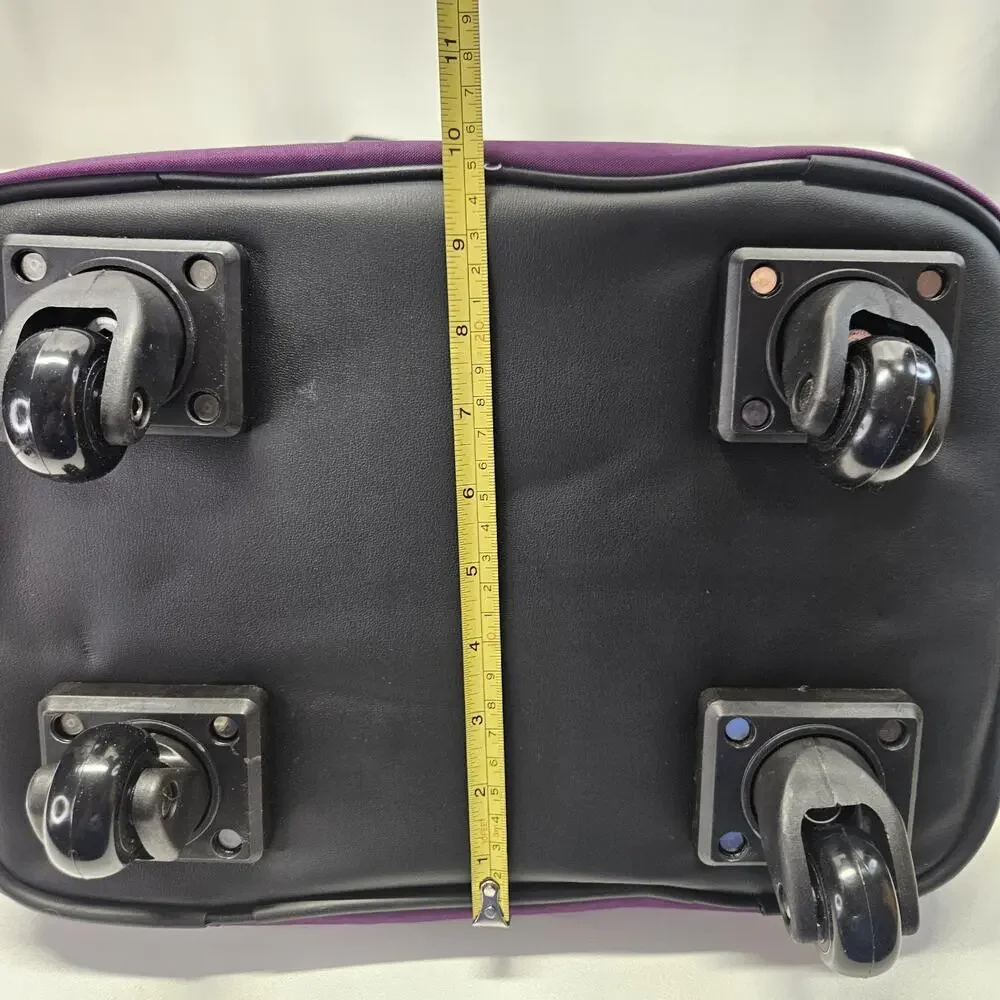 Biaggi Zipsak Folding Expandable Luggage Carry-On Roll Spinner Purple Nylon